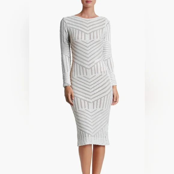 white christmas dresses Dress The Population Emery Sequined Bodycon Dress - Silver/Black main image 0
